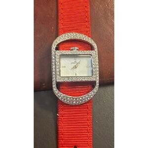 Women's 25mm Silver Tone Anne Klein Watch, Crystal Accents